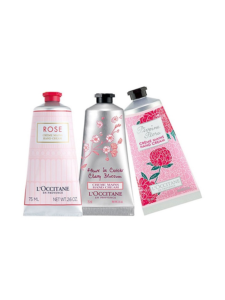 商品L'Occitane|��欧舒丹 护手霜三件套(玫瑰花香75ML+芍药花香75ML+甜蜜樱花75ML）,价格¥458,第6张图片详细描述