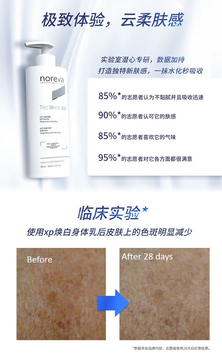 商品Noreva|Noreva欧诺颜xp焕白身体乳400ml 改善暗沉,价格¥238,第10张图片详细描述