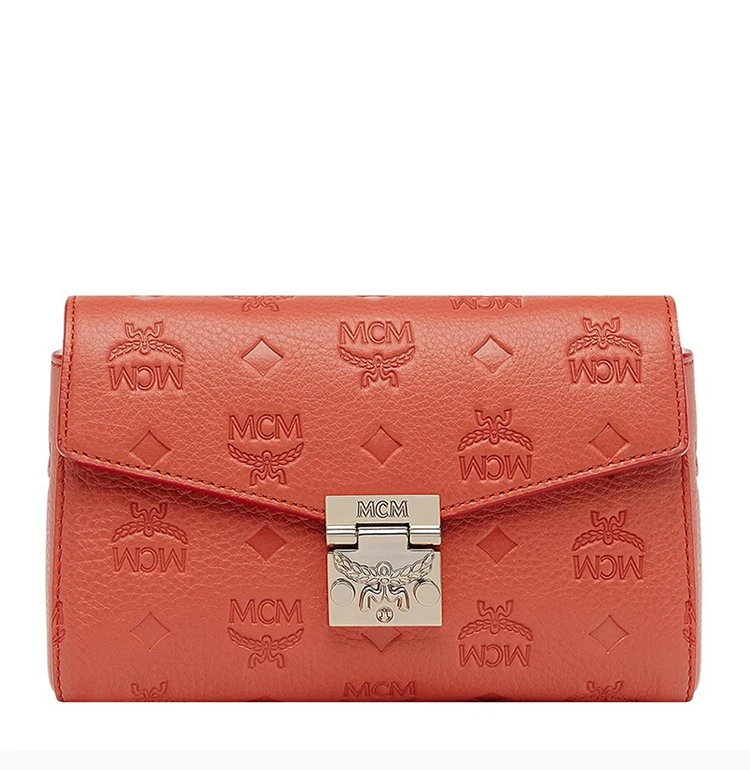 商品MCM|MCM 女士橘色字母印花链条包 MYZ8AME11PW,价格¥3085,第4张图片详细描述
