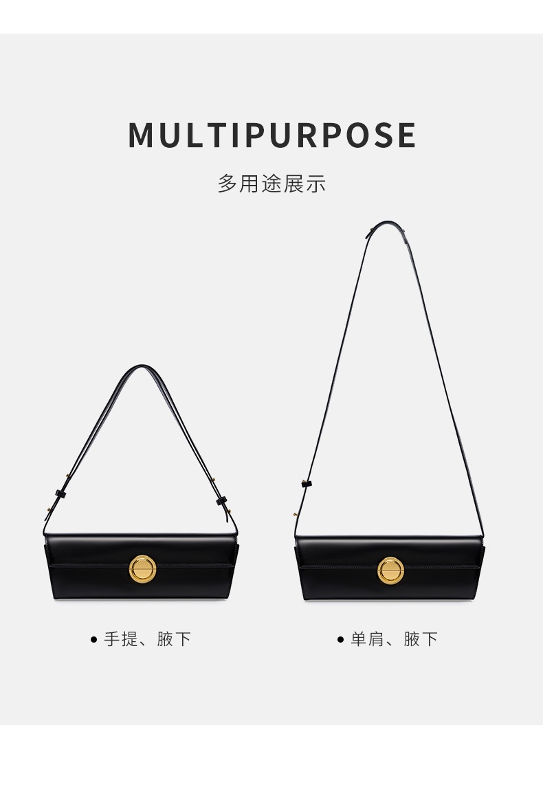 商品[国内直发] GLENVINTEN|英国品牌2023法棍包包真皮女包高级感轻奢斜跨单肩腋下包小众简约时尚手包,价格¥496,第22张图片详细描述