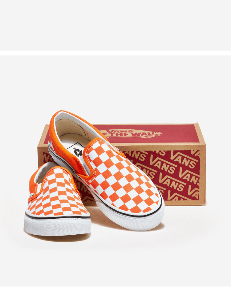 商品Vans|【韩国直邮|包邮包税】万斯 CLASSIC SLIP-ON  运动鞋 帆布鞋  VN000XG8AZZ (CHECKERBOARD) ORANGE TIGER/TRUE WHITE,价格¥369,第10张图片详细描述