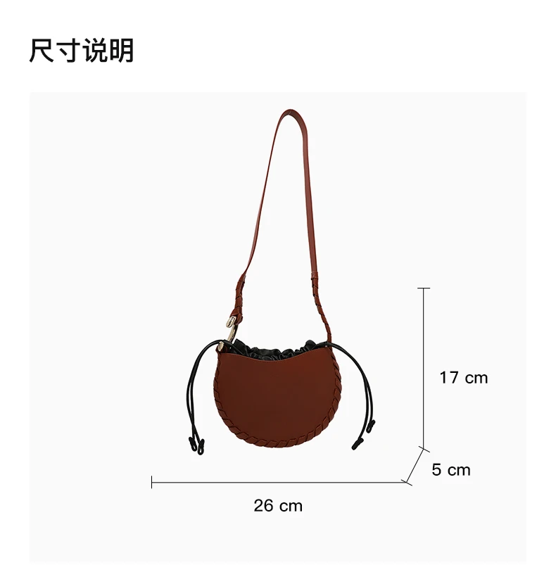 商品[国内直发] Chloé|CHLOE' 女士小号棕色皮革斜挎包 C22AS571-H95-27S,价格¥12550,第3张图片详细描述