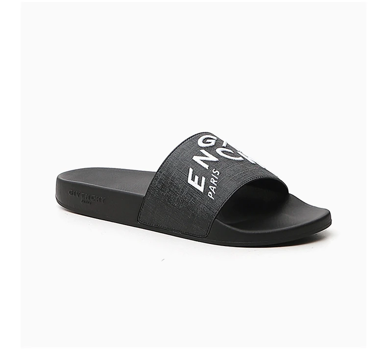 商品Givenchy|GIVENCHY 纪梵希 男士黑色棉质包脚拖鞋 BH300YH0QB-004,价格¥2041,第5张图片详细描述