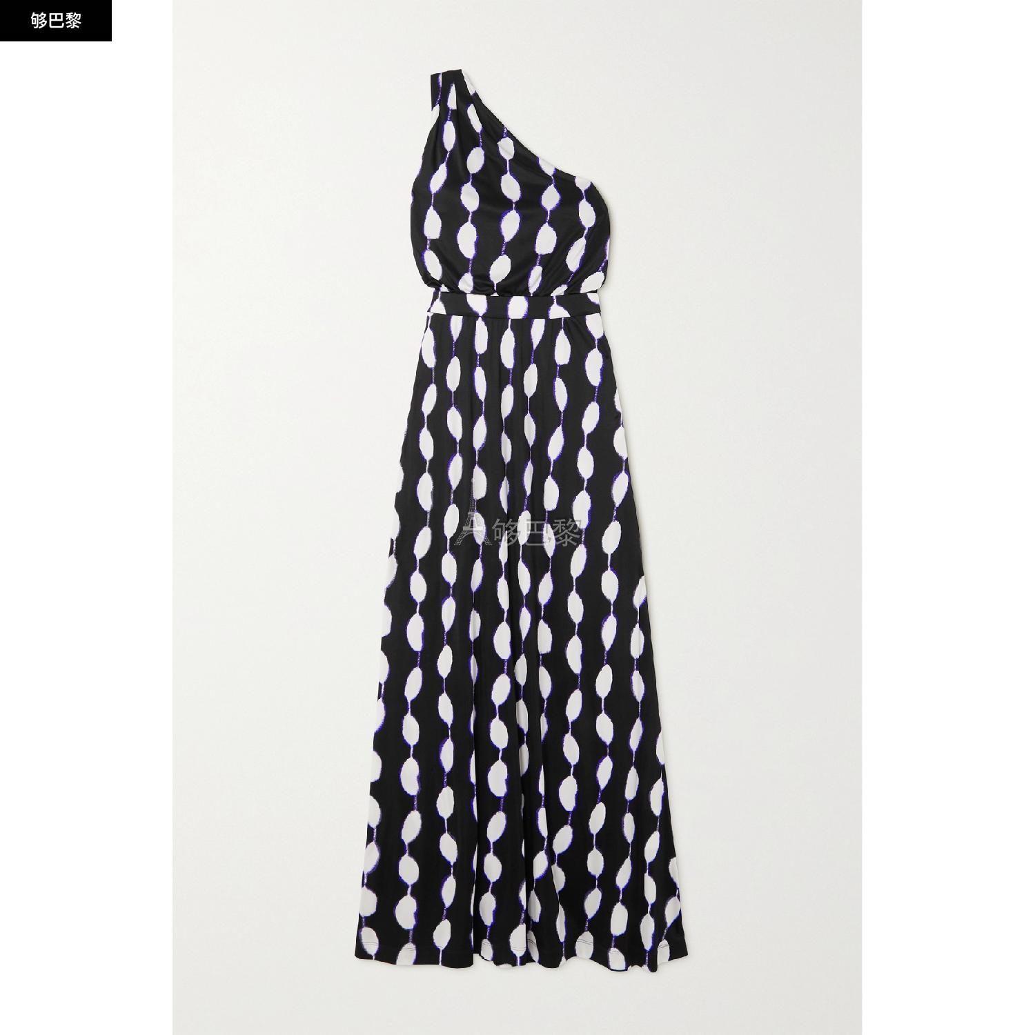 商品Diane von Furstenberg|包邮包税【预售7天发货】 DIANE VON FURSTENBERG 23秋冬 女士 连衣裙 Kiera 单肩印花平纹布超长连衣裙 1647597309114104 DVFDS2R031SBDLB ,价格¥5381,第4张图片详细描述