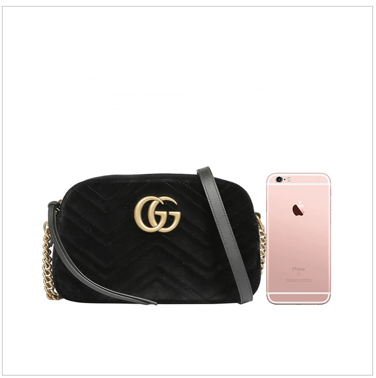 商品Gucci|GUCCI 古驰 女士黑色天鹅绒单肩挎包 447632-9QIBT-1000,价格¥9086,第2张图片详细描述