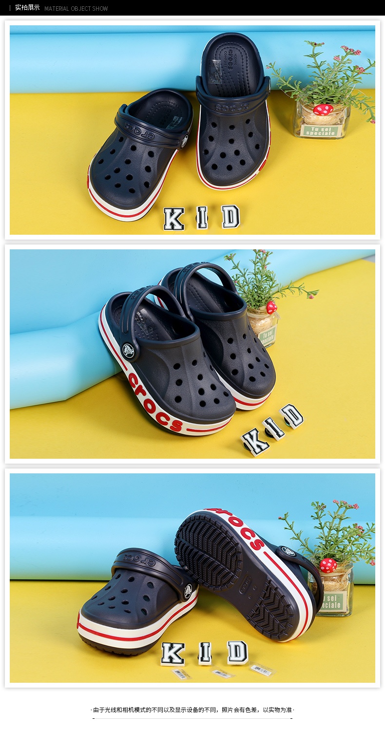 商品[国内直发] Crocs|Bayaband clog k贝雅卡骆班小克骆格 儿童休闲凉鞋拖鞋洞洞鞋,价格¥110,第1张图片详细描述