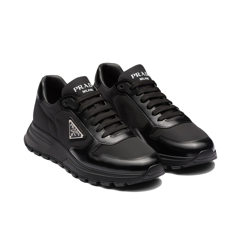 商品Prada|普拉达（PRADA）PRAX 1系列 男士黑色再生尼龙拼亮面皮革运动鞋 黑色 2EE369_3LF5_F0632_F_G000,价格¥6957,第11张图片详细描述