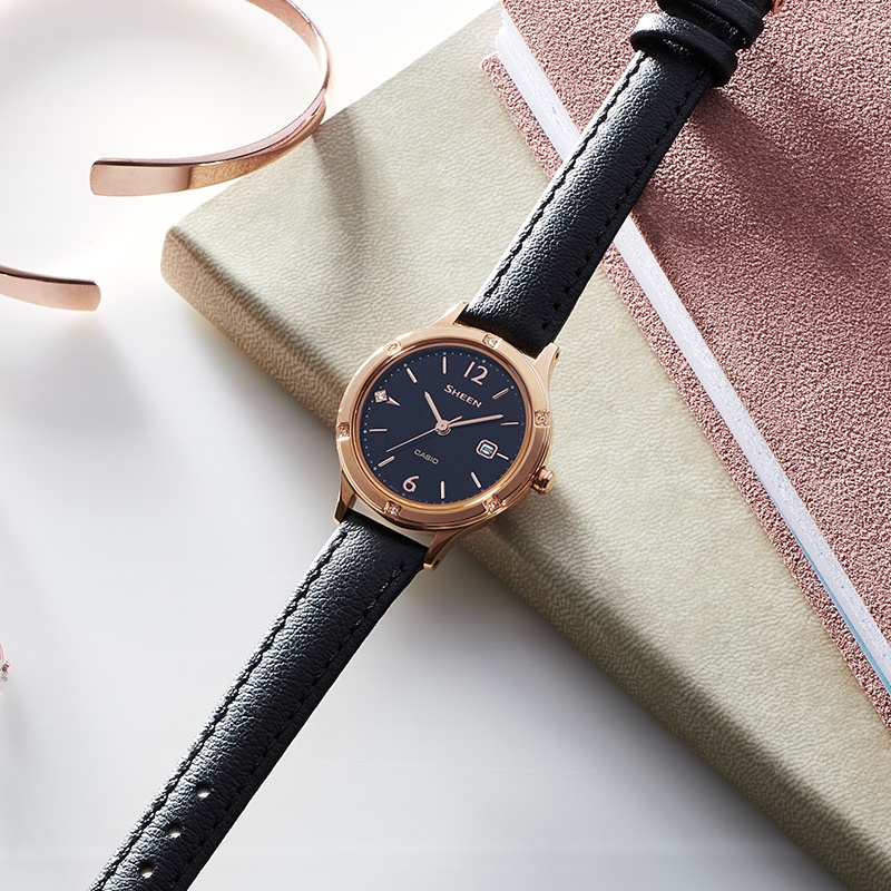 商品[国内直发] Casio|卡西欧高端女性系列黑玫瑰金,价格¥645,第1张图片详细描述