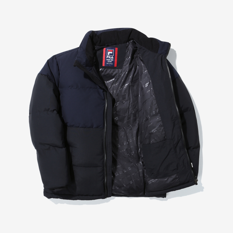 商品Fila|【享贝家】（国内发货）FILA 斐乐拼色羽绒夹克休闲羽绒服3款 男女同款 黑白拼色/米白拼色/藏蓝黑拼色 FS2DJD4104X G-LY,价格¥528,第13张图片详细描述