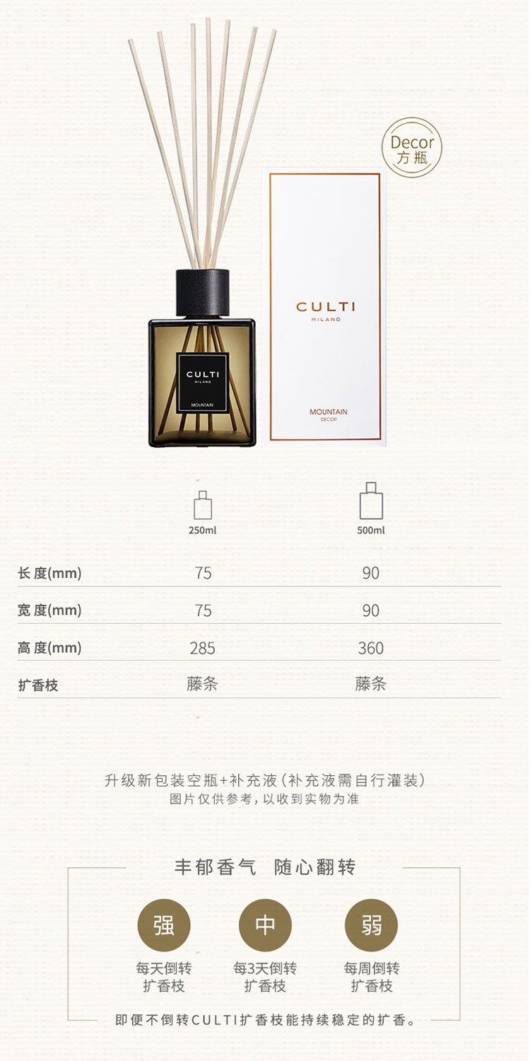 商品Culti|库俐缇 室内藤条香薰摆件方瓶DECOR系列 250ml-500ml-1000ml,价格¥420,第14张图片详细描述