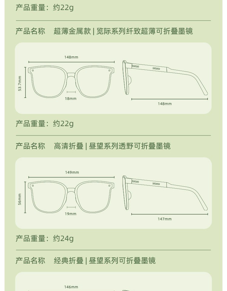 商品[国内直发] Beneunder|蕉下可折叠墨镜2023新款潮女式夏季防紫外线男士防晒焦下太阳眼镜,价格¥235-¥299,第25张图片详细描述