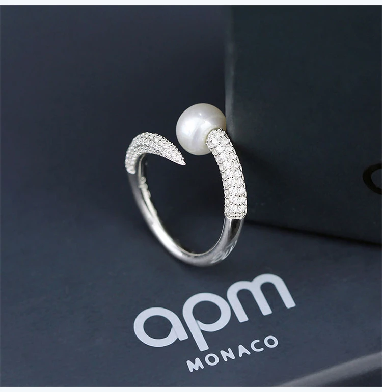 商品[国内直发] apm Monaco|APM MONACO 天然珍珠开口戒指 A16758XPL,价格¥509,第20张图片详细描述