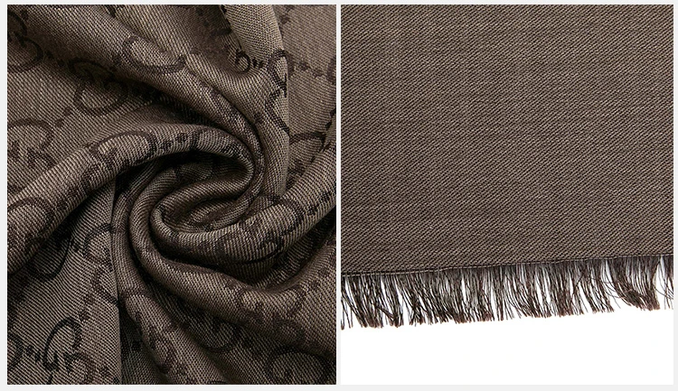 商品Gucci|GUCCI 古驰 女士棕色羊毛围巾 165904-3G646-9664,价格¥1089,第5张图片详细描述