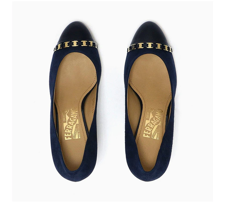 商品Salvatore Ferragamo|SALVATORE FERRAGAMO 蓝色女士坡跟鞋 0591372,价格¥2757,第7张图片详细描述