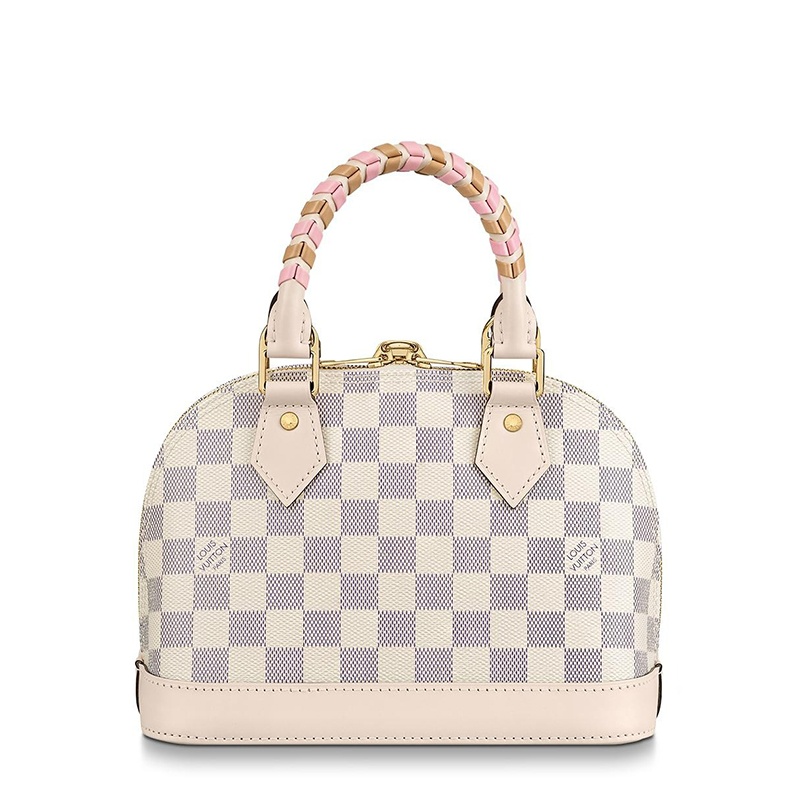 商品Louis Vuitton|预售10天 Louis Vuitton/路易威登 22春夏新款ALMA BB系列 女士蓝白棋盘格帆布饰多色编织效果皮革提手金扣配可拆卸肩带单肩斜跨手提包N45294,价格¥14607,第3张图片详细描述