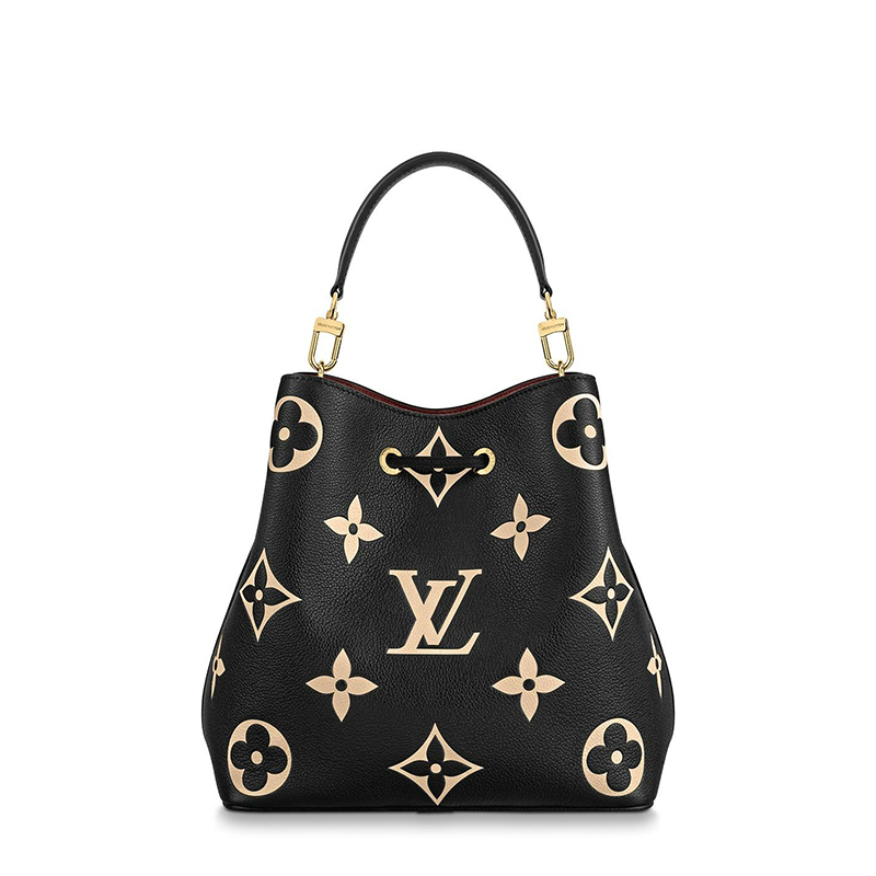 商品Louis Vuitton|预售十天 Louis Vuitton/路易威登 经典款NÉONOÉ系列 女士黑色/米白色老花压纹粒面牛皮革金扣配可拆卸肩带单肩斜跨手提水桶包M45497,价格¥19725,第5张图片详细描述