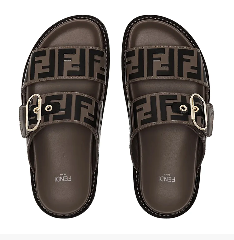 商品Fendi|Fendi 芬迪 女士棕色皮革平底拖鞋 8X6749-A5JX-F1425,价格¥4003,第7张图片详细描述