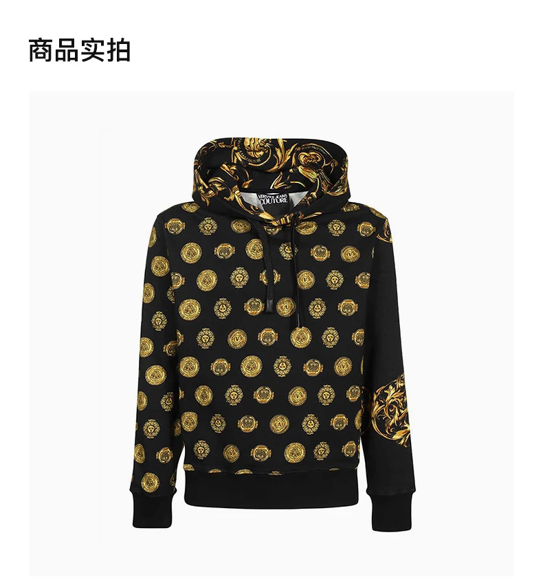 商品Versace|VERSACE JEANS COUTURE 黑色男士卫衣/帽衫 72GAI3H1-FS030-G89,价格¥2066,第4张图片详细描述