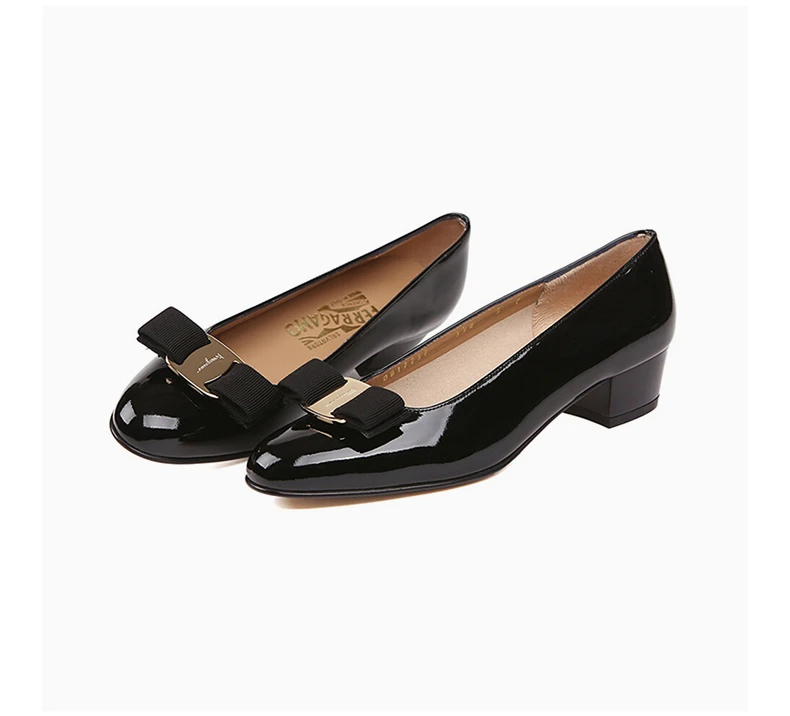 商品Salvatore Ferragamo|SALVATORE FERRAGAMO 黑色女士低跟鞋 0574572-NP-C-NERO,价格¥2775,第8张图片详细描述