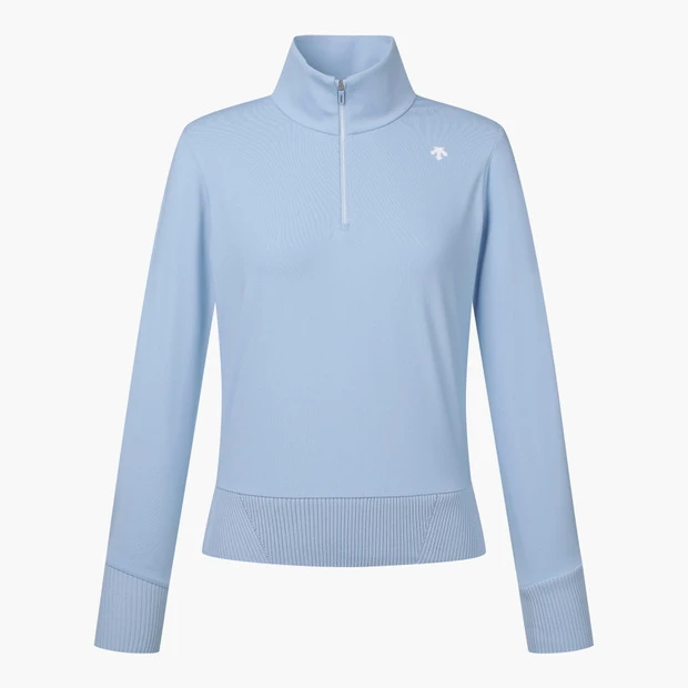 商品【预售商品15天发货】 DESCENTE|GOLF女性高领半拉链长袖T恤适合层搭 DP12WFTL24-LBLG,价格¥1025,第12张图片详细描述