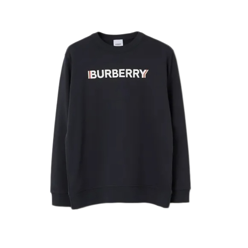 商品Burberry|BURBERRY/博柏利 男士海军蓝棉质徽标印花休闲卫衣80688061,价格¥1385,第2张图片详细描述