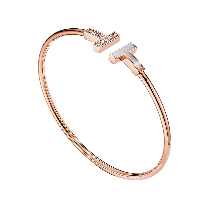 商品Tiffany & Co.|  Tiffany & Co./蒂芙尼 18K金 玫瑰金 珍珠母贝和钻石线圈手镯GRP11104,价格¥36416,第3张图片详细描述