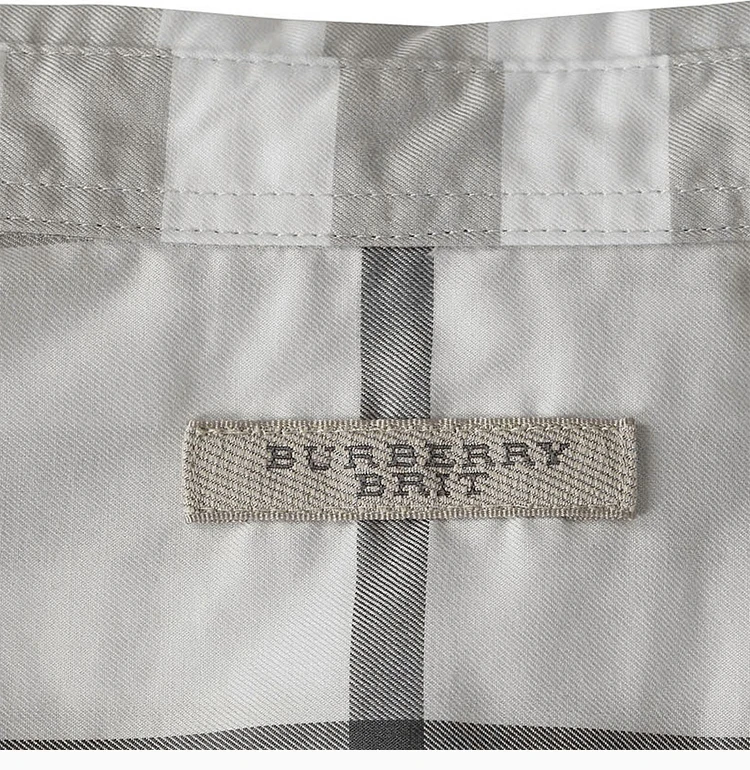 商品Burberry|Burberry 博柏利 男士灰白色纯棉格子长袖衬衫 3942560,价格¥1521,第24张图片详细描述