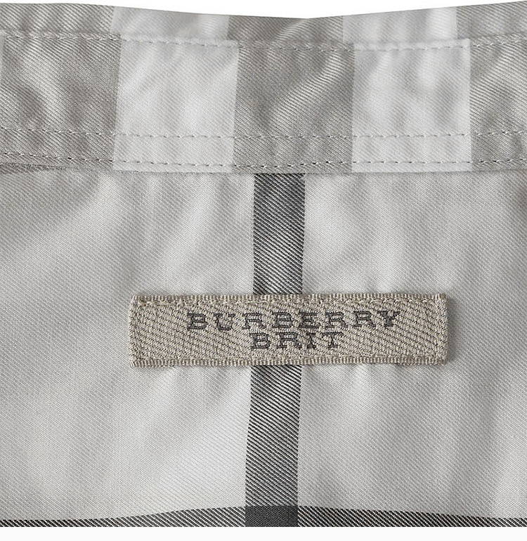 商品[国内直发] Burberry|Burberry 博柏利 男士灰白色纯棉格子长袖衬衫 3942560,价格¥2125,第24张图片详细描述