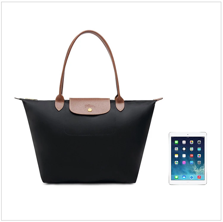 商品Longchamp|Longchamp 珑骧 黑色尼龙女士手提包 1899089001,价格¥844,第15张图片详细描述