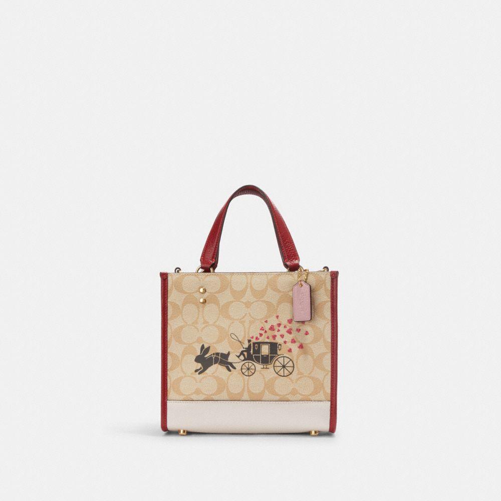 商品[国内直发] Coach|蔻驰女士 经典标志印花托特包小号手提单肩斜挎包CF404 IMOT4,价格¥972,第6张图片详细描述