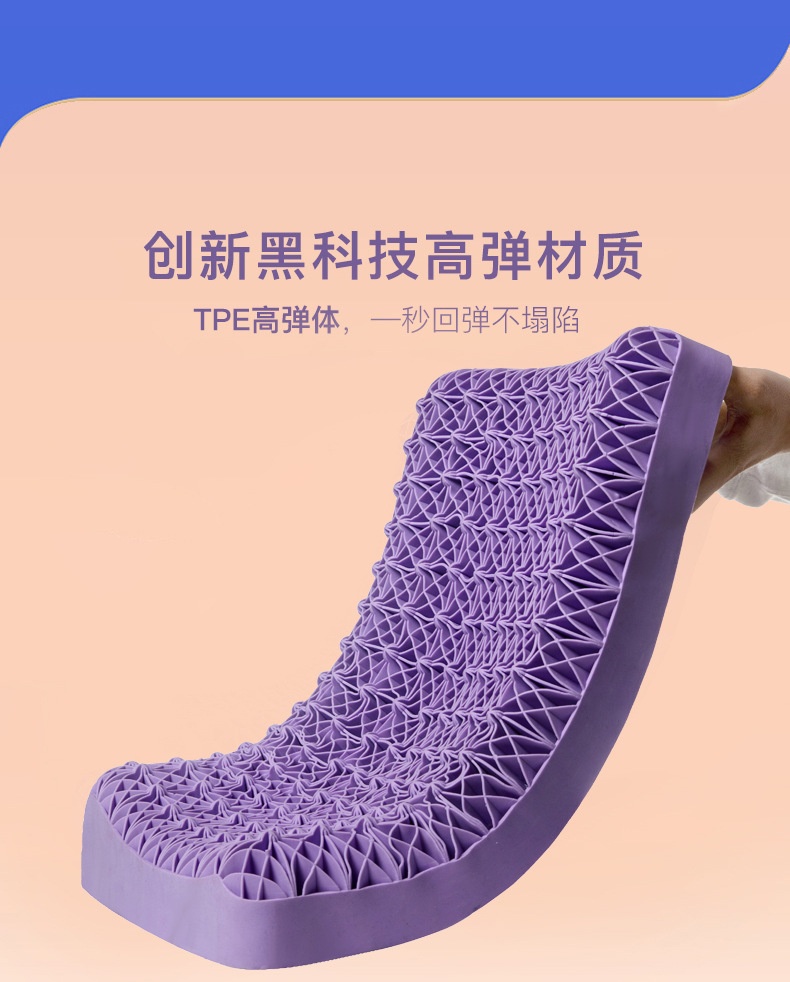 商品[国内直发] GLENVINTEN|格岚云顿日本黑科技TPE科技动态无压枕头果胶枕成人透气可拆洗送礼盒枕套,价格¥261,第9张图片详细描述