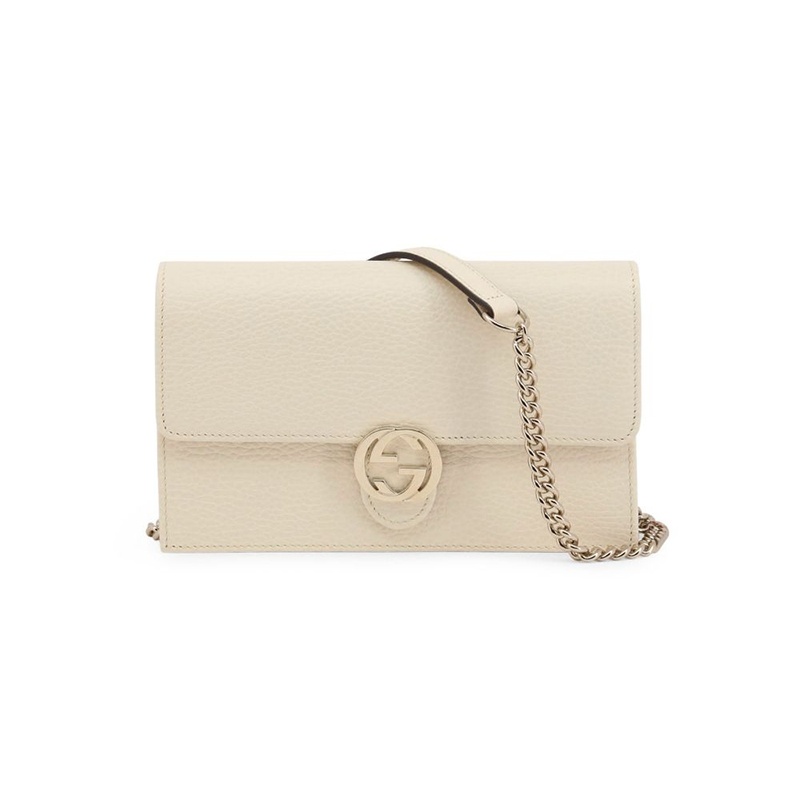 商品Gucci|古驰女士Logo双G�标志荔枝纹小牛皮WOC单肩斜挎包,价格¥3865,第3张图片详细描述