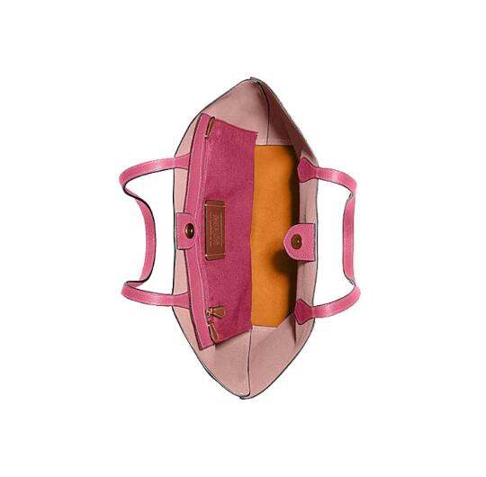 商品Coach|蔻驰女士粉色牛皮单肩托特包（香港仓发货）,价格¥1772,第6张图片详细描述