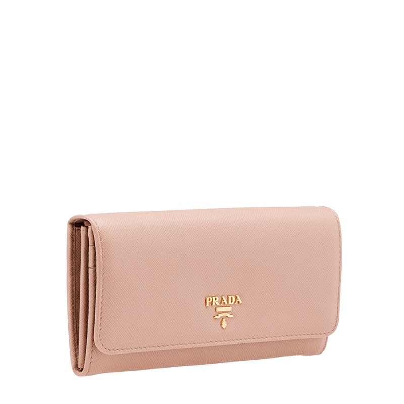 商品Prada|PRADA/普拉达 22春夏新款 女士皮粉色皮革金标多隔层长款钱包1MH132_QWA_F0236,价格¥6621,第3张图片详细描述