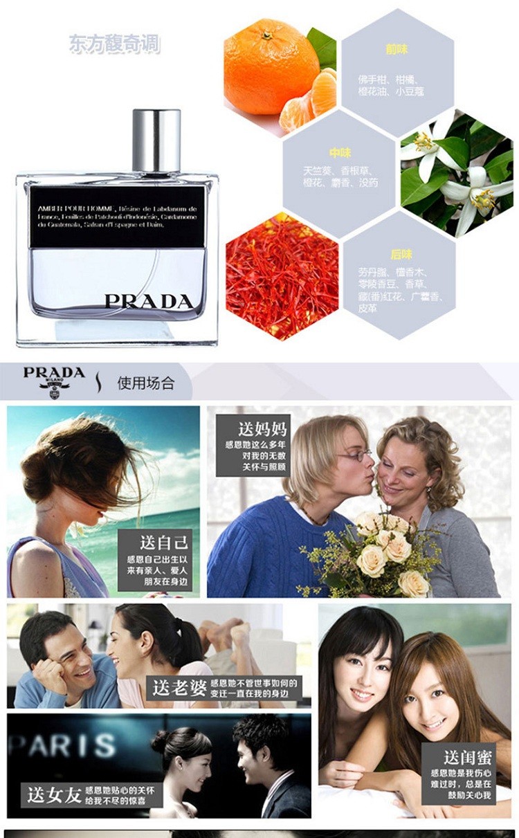 商品Prada|Prada普拉达同名经典男士淡香水50-100ml,价格¥438,第3张图片详细描述