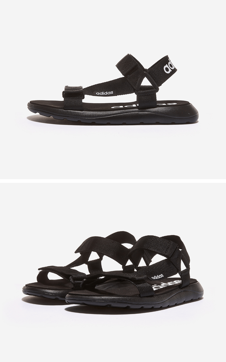 商品Adidas|【韩国直邮|包邮包税】阿迪达斯COMFORT SANDAL  凉鞋 沙滩鞋 运动凉鞋 拖鞋  EG6514 CBLACK/CBLACK/FTWWHT,价格¥207,第2张图片详细描述