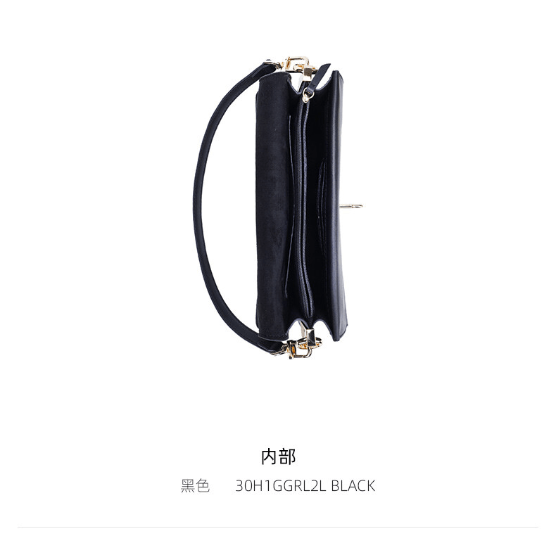 商品Michael Kors|Michael kors 小号女士牛皮革单肩斜挎包 30H1GGRL2L-BLACK,价格¥1537,第6张图片详细描述