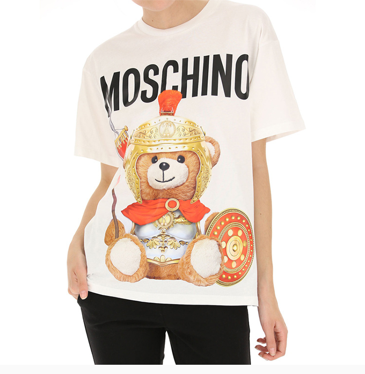 商品[国内直发] Moschino|Moschino 莫斯奇诺 女士米白色罗马泰迪熊T恤 EV0703-5527-2002-912,价格¥832,第5张图片详细描述