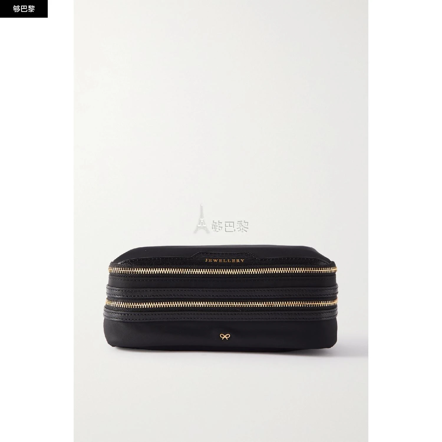 商品Anya Hindmarch|包邮包税【预售7天发货】 ANYA HINDMARCH 23秋冬 女士 收纳包 皮革边饰尼龙小袋 1647597287812100 5050925152860Black ,价格¥2857,第4张图片详细描述