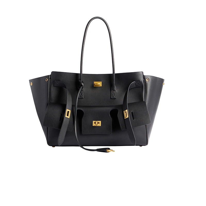 商品Balenciaga|巴黎世家 24新款女士中号黑色小牛皮手提包 8054812ABAV1000,价格¥34579,第3张图片详细描述