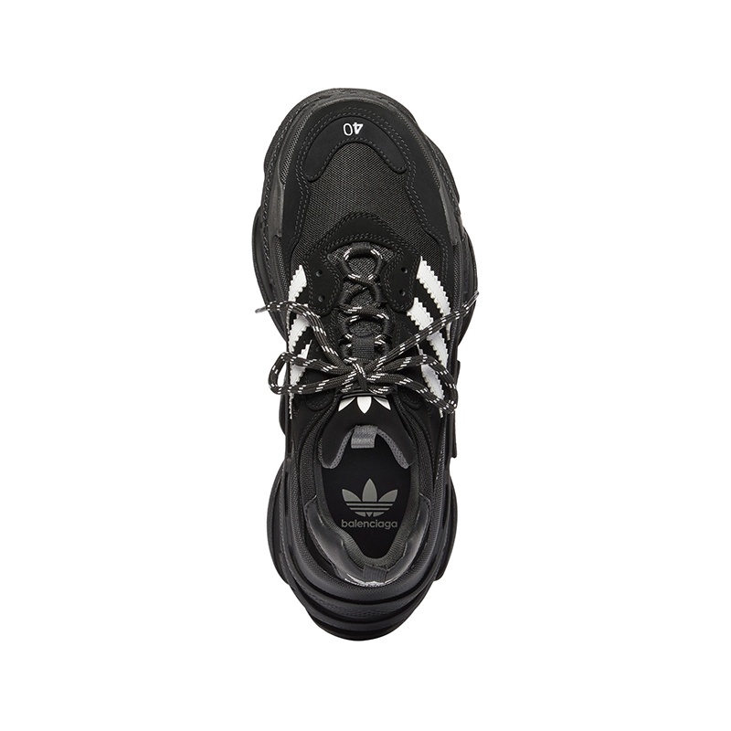 商品Balenciaga|巴黎世家 TripleS系男黑白色聚氨酯联名运动鞋,价格¥8326,第2张图片详细描述