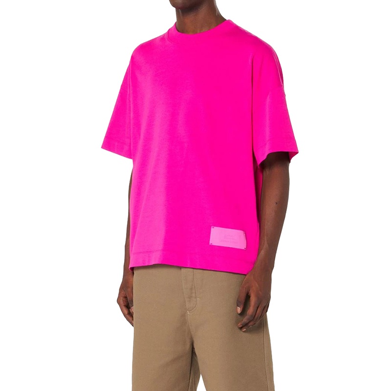 商品AMI|Ami 22年春夏新款 男女同款紫红色纯有机棉Alexandre Mattiussi短袖T恤,价格¥1346,第5张图片详细描述