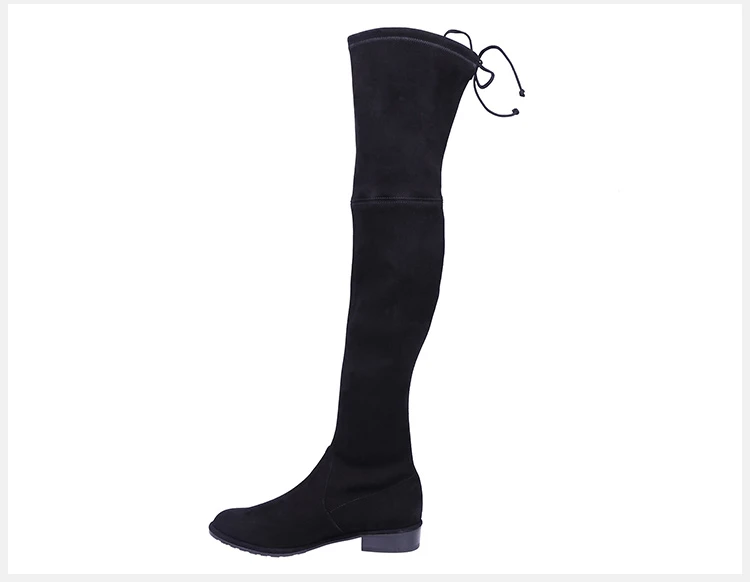 商品[国内直发] Stuart Weitzman|Stuart Weitzman 女士黑色麂皮显瘦高筒靴 LOWLAND-SUEDE-SM000,价格¥4619,第4张图片详细描述