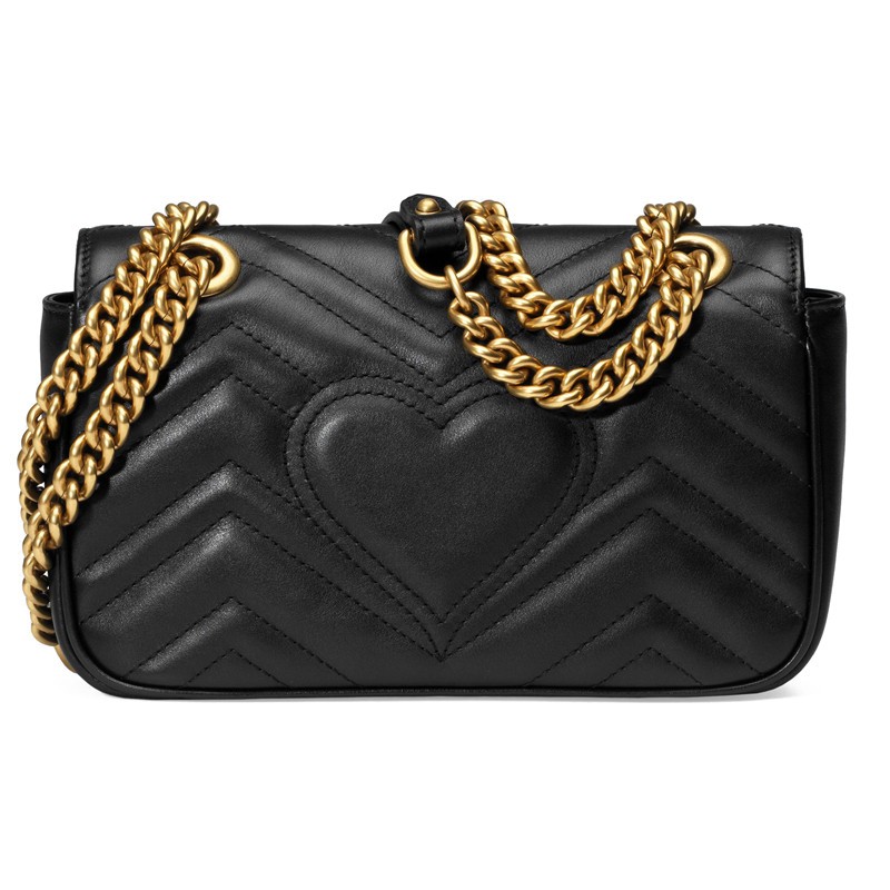 商品Gucci|GUCCI/古驰 经典款迷你GGMarmont女士绗缝小牛皮链条单肩斜挎包（2色可选）,价格¥15265,第4张图片详细描述
