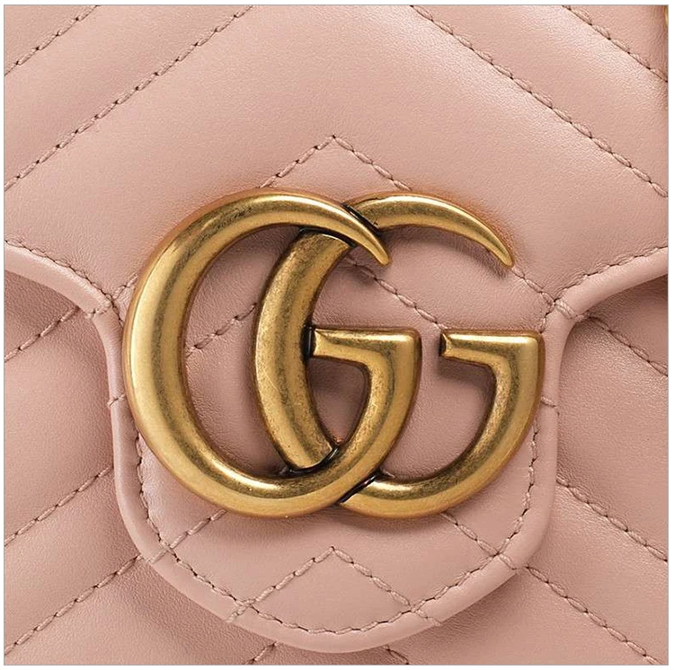 商品[国内直发] Gucci|GUCCI 古驰 女士粉色皮革链条包 474575-DRW1T-5909,价格¥9767,第11张图片详细描述