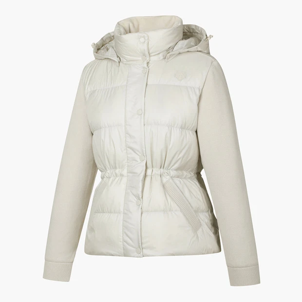 商品【预售商品15天发货】 DESCENTE|高尔夫系列女性针织混合中长款羽绒服时尚保暖 DO42WFKOO2-LBGG,价格¥2027,第13张图片详细描述