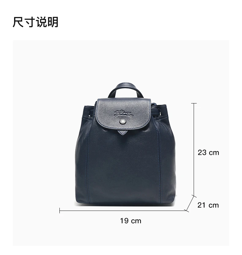 商品Longchamp|LONGCHAMP 女士蓝色羊皮双肩包 1306757556,价格¥2156,第5张图片详细描述