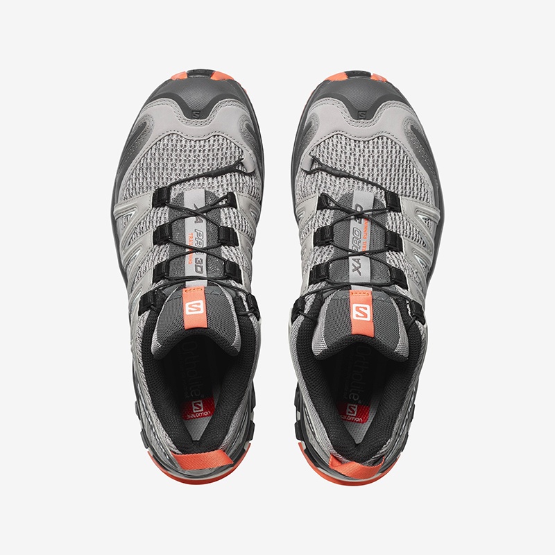 商品Salomon|SALOMON 24新款 XAP3系列女士灰色橘色纺织越野跑鞋,价格¥1212,第2张图片详细描述