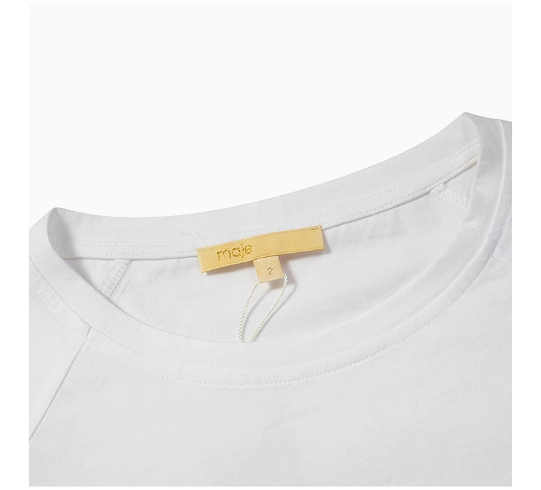商品Maje|MAJE 女士白色棉质T恤 R130045P-WHITE,价格¥260,第7张图片详细描述