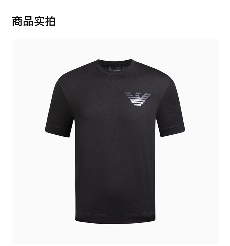 商品Emporio Armani|Emporio Armani 安普里奥 阿玛尼 男士黑色色印花短袖T恤 3H1TN6-1JCQZ-F093,价格¥692,第7张图片详细描述